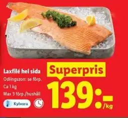 Lidl Laxfilé hel sida erbjuda