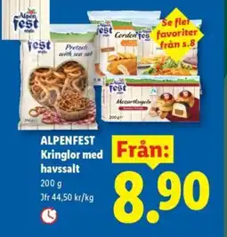 Lidl ALPENFEST Kringlor med havssalt erbjuda