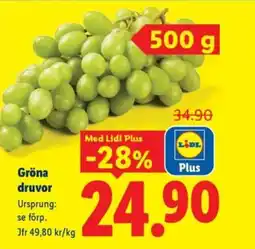 Lidl Gröna druvor erbjuda