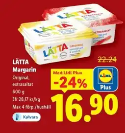 Lidl LÄTTA Margarin erbjuda