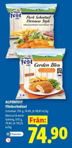 Lidl ALPENFEST Fläskschnitzel erbjuda