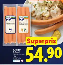 Lidl ALPENFEST Bockwurst erbjuda