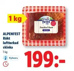 Lidl ALPENFEST Rökt lufttorkad skinka erbjuda