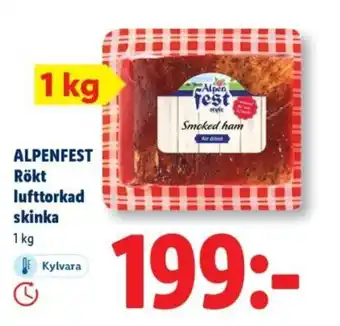 Lidl ALPENFEST Rökt lufttorkad skinka erbjuda