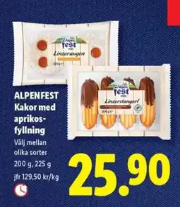 Lidl ALPENFEST Kakor med aprikos- fyllning erbjuda