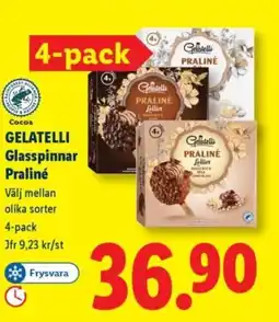 Lidl GELATELLI Glasspinnar Praliné erbjuda