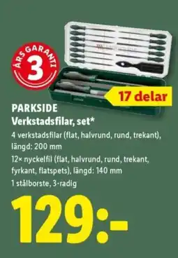 Lidl PARKSIDE Verkstadsfilar, set erbjuda