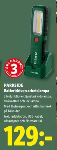 Lidl PARKSIDE Batteridriven arbetslampa erbjuda