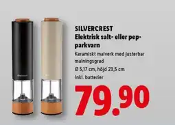 Lidl SILVERCREST Elektrisk salt- eller pep- parkvarn erbjuda