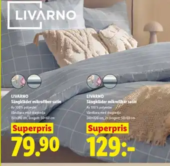 Lidl LIVARNO Sängkläder mikrofiber satin erbjuda