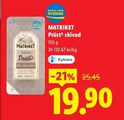 Lidl MATRIKET Präst skivad erbjuda