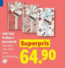 Lidl FOR YOU Praliner i presentask erbjuda