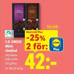 Lidl J.D. GROSS Mörk choklad erbjuda