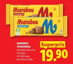 Lidl MARABOU Chokladkaka erbjuda