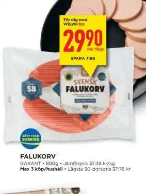 Willys Falukorv erbjuda