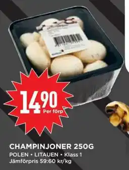 Willys Champinjoner 250g erbjuda
