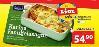 Lidl Dafgård Karins familjelasagne erbjuda