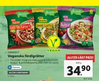 Lidl Veganska färdigrätter erbjuda