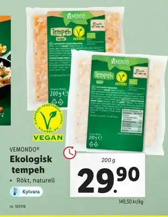 Lidl Ekologisk tempeh erbjuda