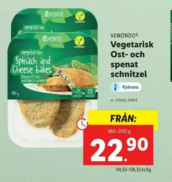 Lidl Vegetarisk. Ost- och. spenat. schnitzel erbjuda