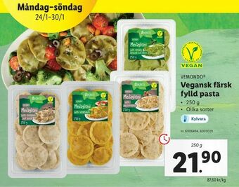 Lidl Vegansk färsk fylld pasta erbjuda