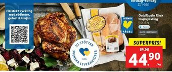 Lidl Guldfågeln färsk majskyckling erbjuda