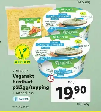Lidl Veganskt bredbart pålägg/topping erbjuda