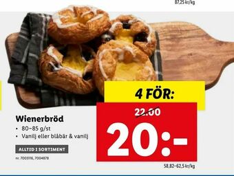 Lidl Wienerbröd erbjuda