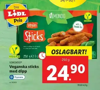 Lidl Veganska sticks med dipp erbjuda