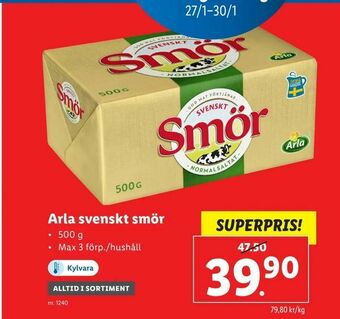 Lidl Arla svenskt smör erbjuda