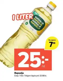 Coop Extra Rapsolja erbjuda