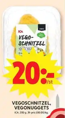 ICA Supermarket Vegoschnitzel, Vegonuggets erbjuda