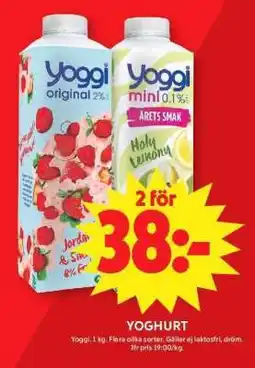 ICA Supermarket Yoggi yoghurt erbjuda