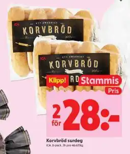 ICA Supermarket Korvbröd surdeg erbjuda