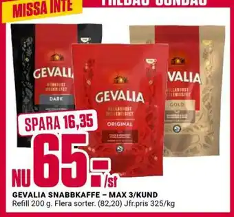 ÖoB GEVALIA SNABBKAFFE erbjuda
