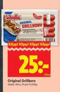 ICA Supermarket Original Grillkorv erbjuda