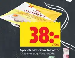 ICA Supermarket Spansk ostbricka tre ostar erbjuda