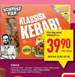 Willys Klassisk Kebab erbjuda