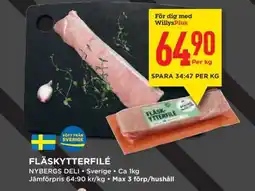Willys FLÄSKYTTERFILÉ erbjuda
