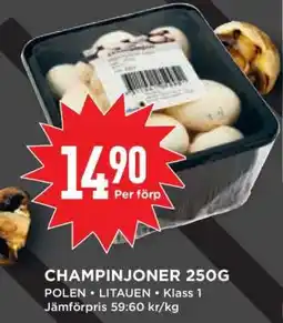 Willys Champinjoner 250g erbjuda