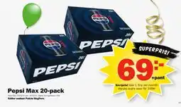 Pekås Pepsi Max 20-pack, Medlemspris erbjuda