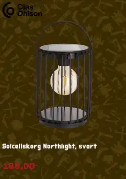 Clas Ohlson Solcellskorg Northlight, svart erbjuda