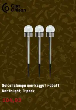 Clas Ohlson Solcellslampa markspjut rabatt Northlight, 3-pack erbjuda