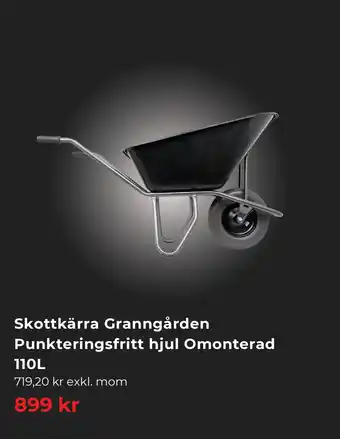 Skottkärra Granngården Punkteringsfritt hjul Omonterad