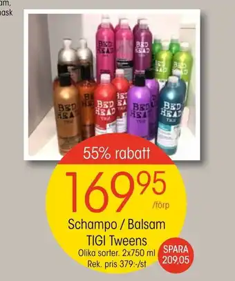 EKO Schampo / Balsam TIGI Tweens Olika Sorter. 2x750 ml erbjuda