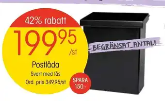 Postlåda Svart Med Lås