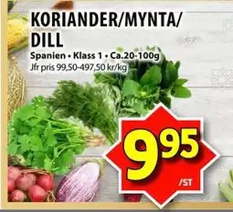 Matvärlden Tensta KORIANDER/MYNTA/DILL erbjuda