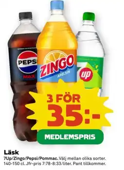 Coop Läsk 7Up/Zingo/Pepsi/Pommac. erbjuda