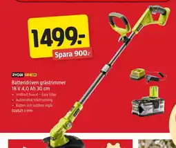 Jula Batteridriven grästrimmer 18 V 4.0 Ah, 30 cm erbjuda