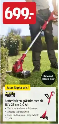 Jula Batteridriven grästrimmer Kit 18 V 25 cm, 2.0 Ah erbjuda
